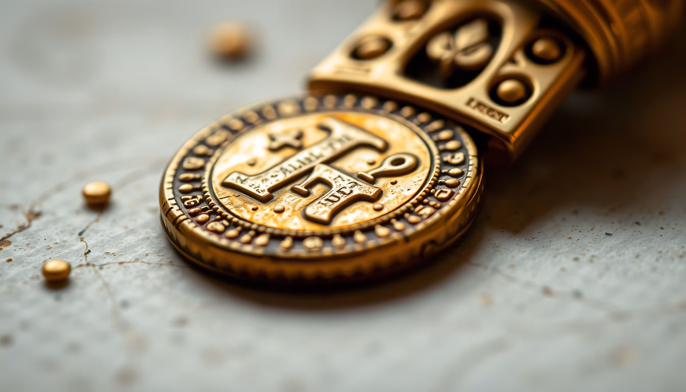 medieval florin gold in editorial style