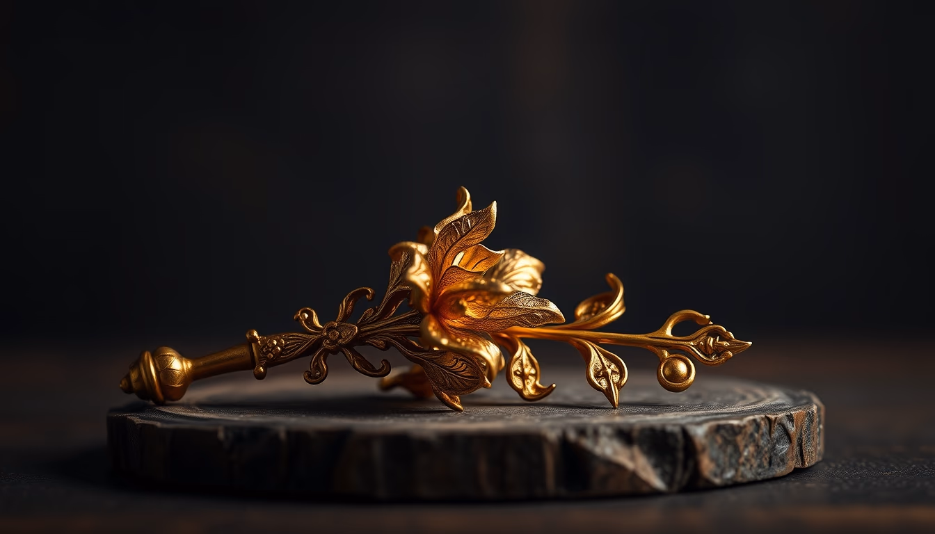 medieval florin gold in editorial style