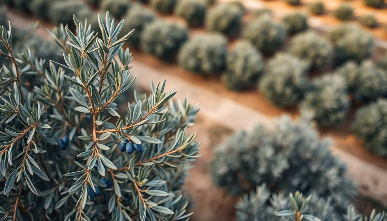 mediterranean olive plantation aerial in editorial style