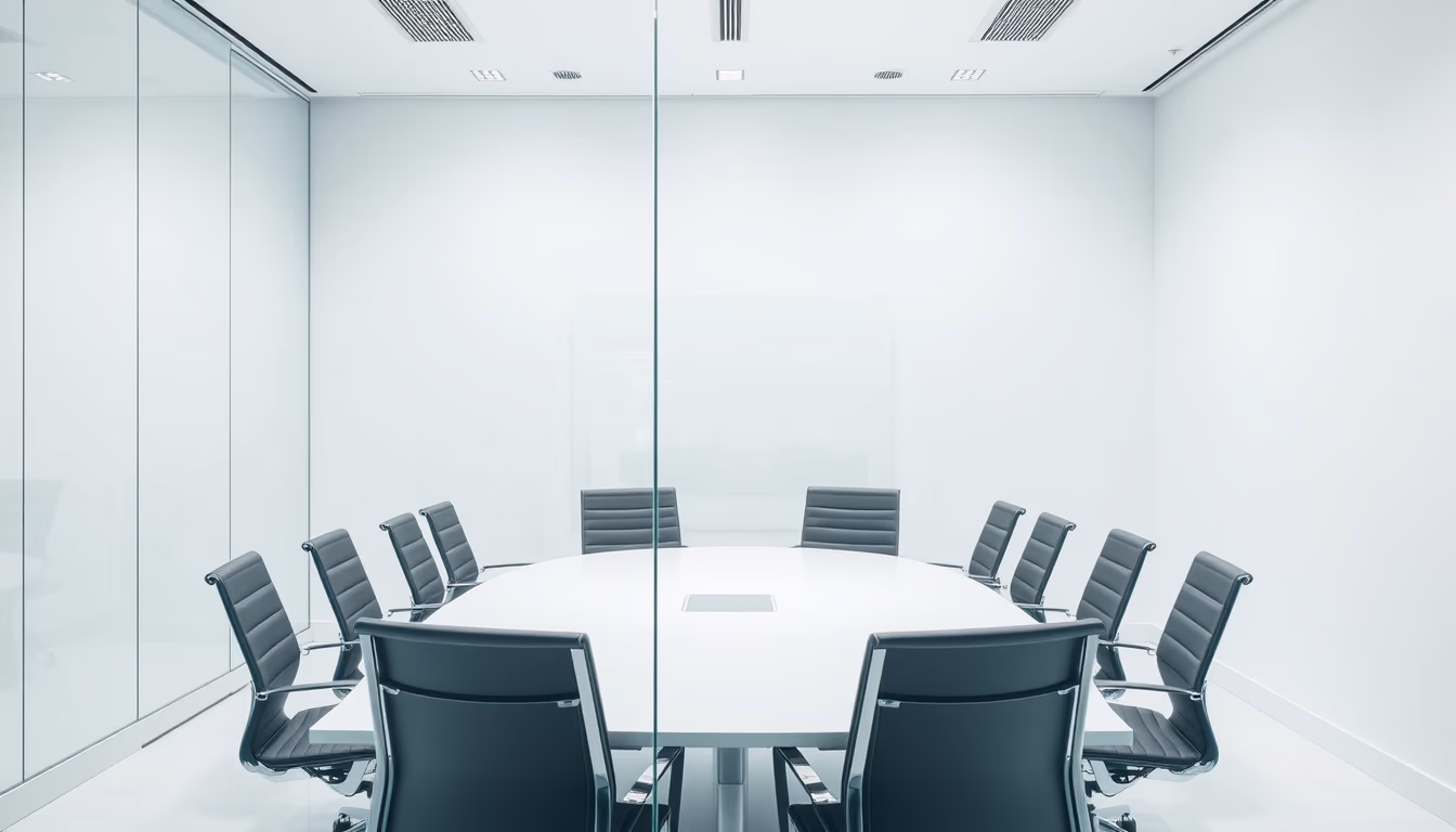 meeting room glass in editorial style