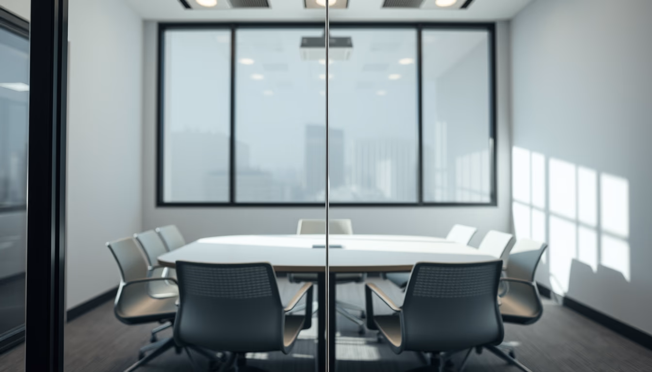 meeting room glass in editorial style