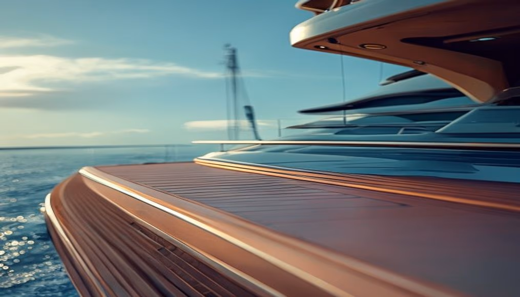 mega yacht helipad sundeck in luxury editorial photography