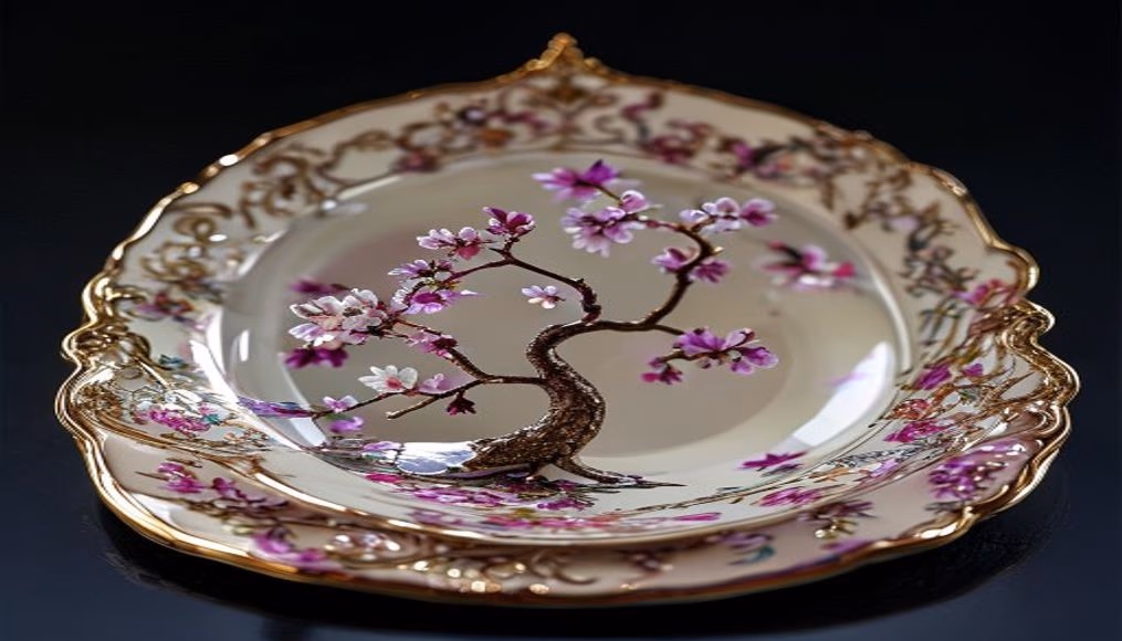 meissen royal blossom plate in luxury editorial photography