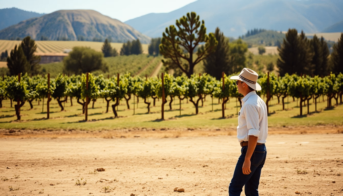 mendoza argentine vineyard in editorial style