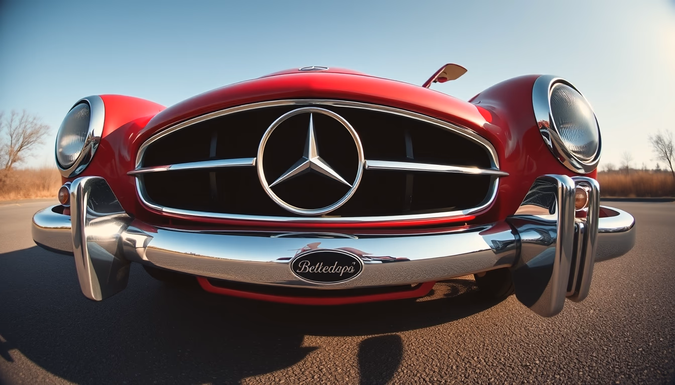 mercedes 300sl gullwing in editorial style