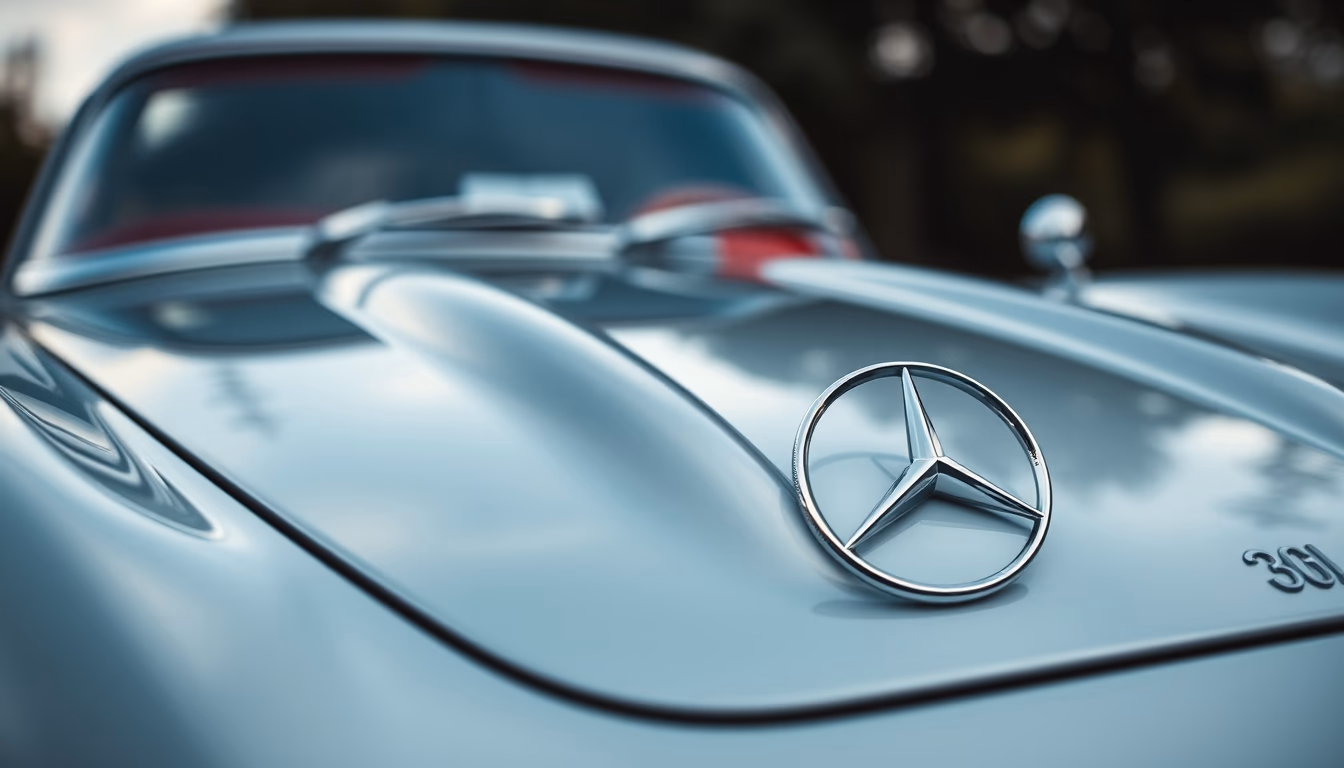 mercedes 300sl gullwing in editorial style