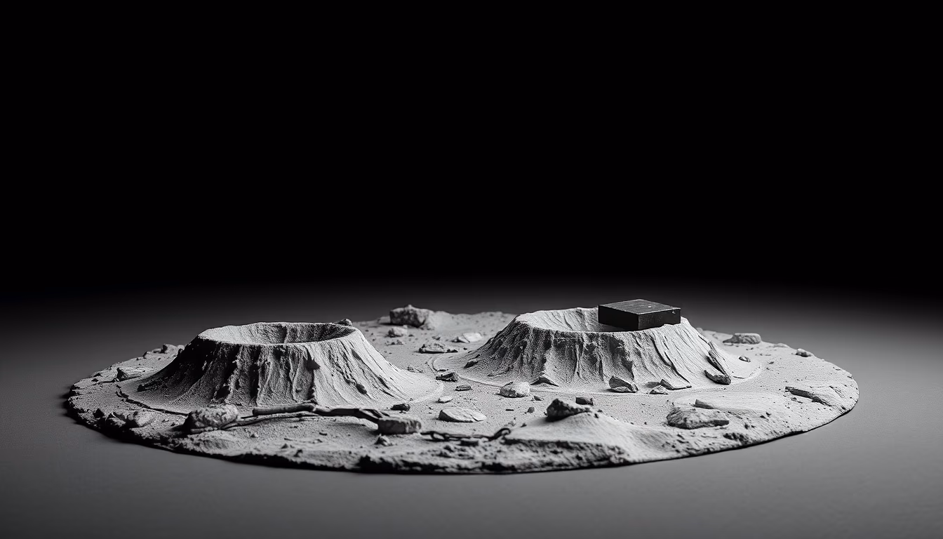 mercury surface craters in editorial style