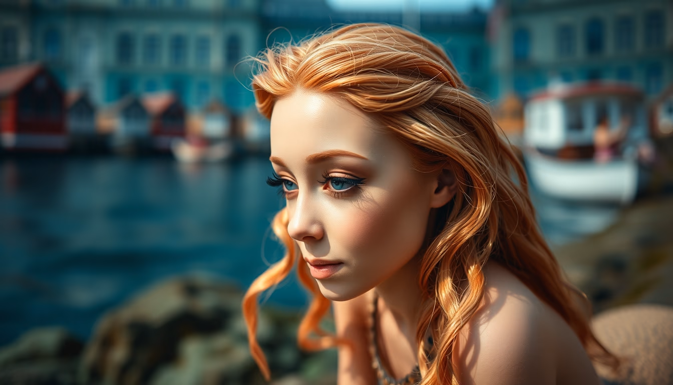 mermaid copenhagen in editorial style