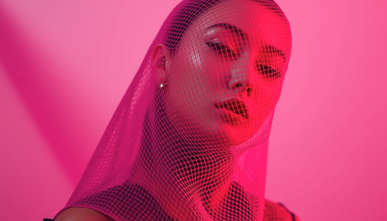mesh gradient pink in editorial style