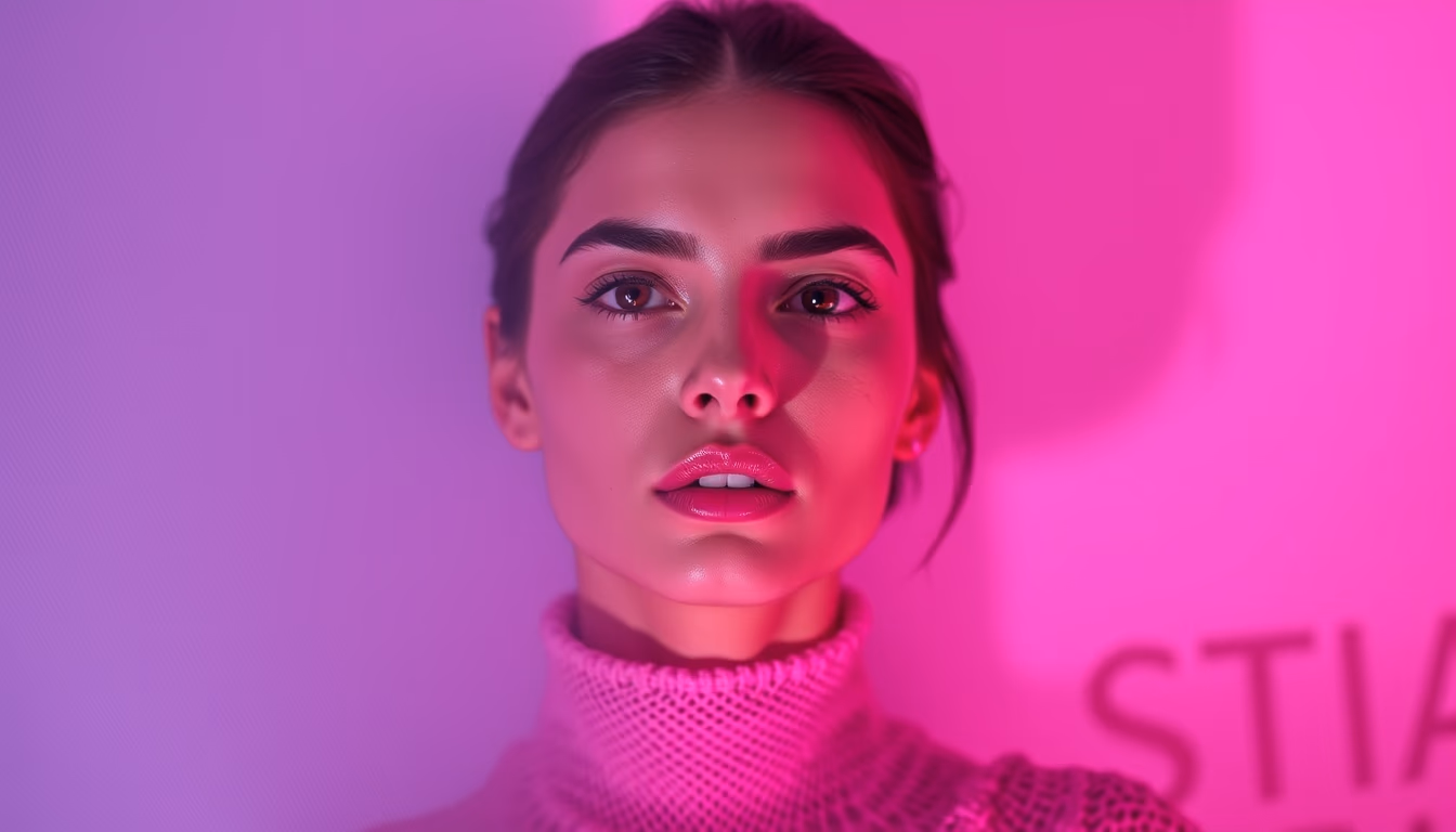 mesh gradient pink in editorial style