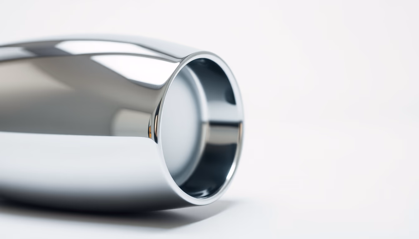 metallic chrome reflection in editorial style