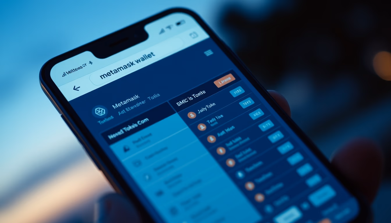 metamask wallet interface on smartphone screen with token list in editorial style