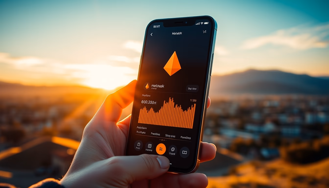metamask wallet UI on smartphone screen in editorial style