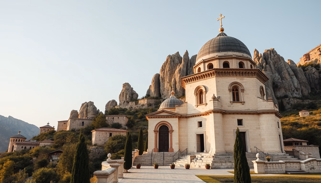 meteora monasteries greece in editorial style