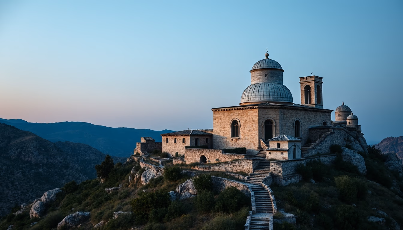 meteora monasteries greece in editorial style
