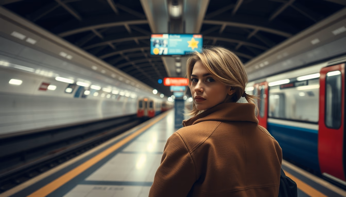 metro station underground modern in editorial style