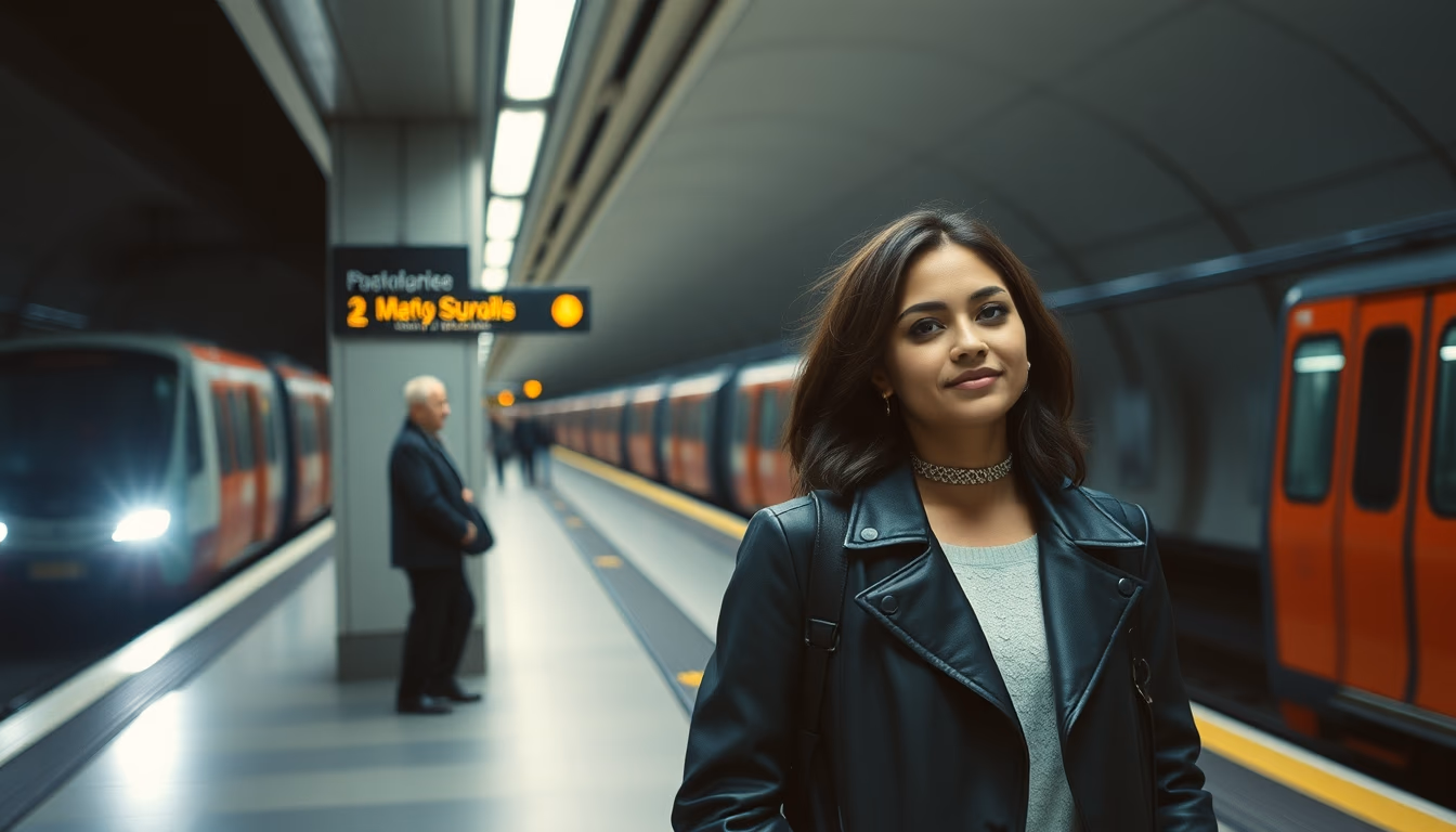 metro station underground modern in editorial style