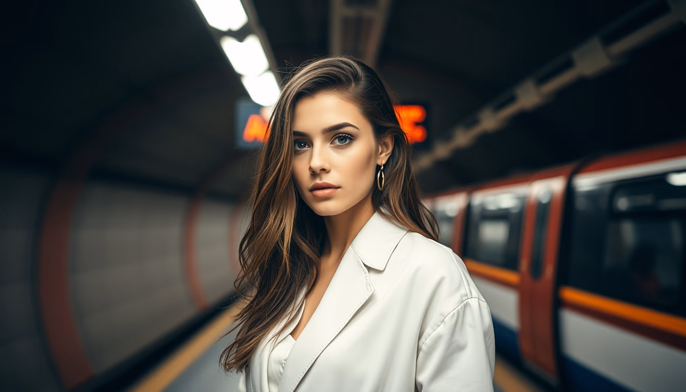 metro station underground modern in editorial style