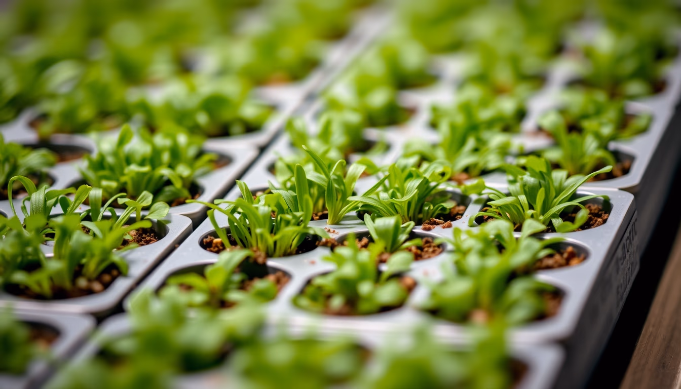 microgreens trays in editorial style