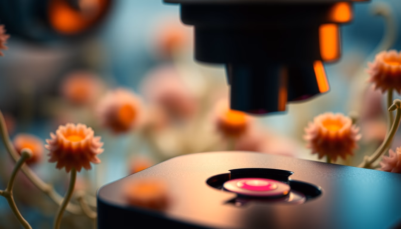 Microscope view cell culture em estilo editorial