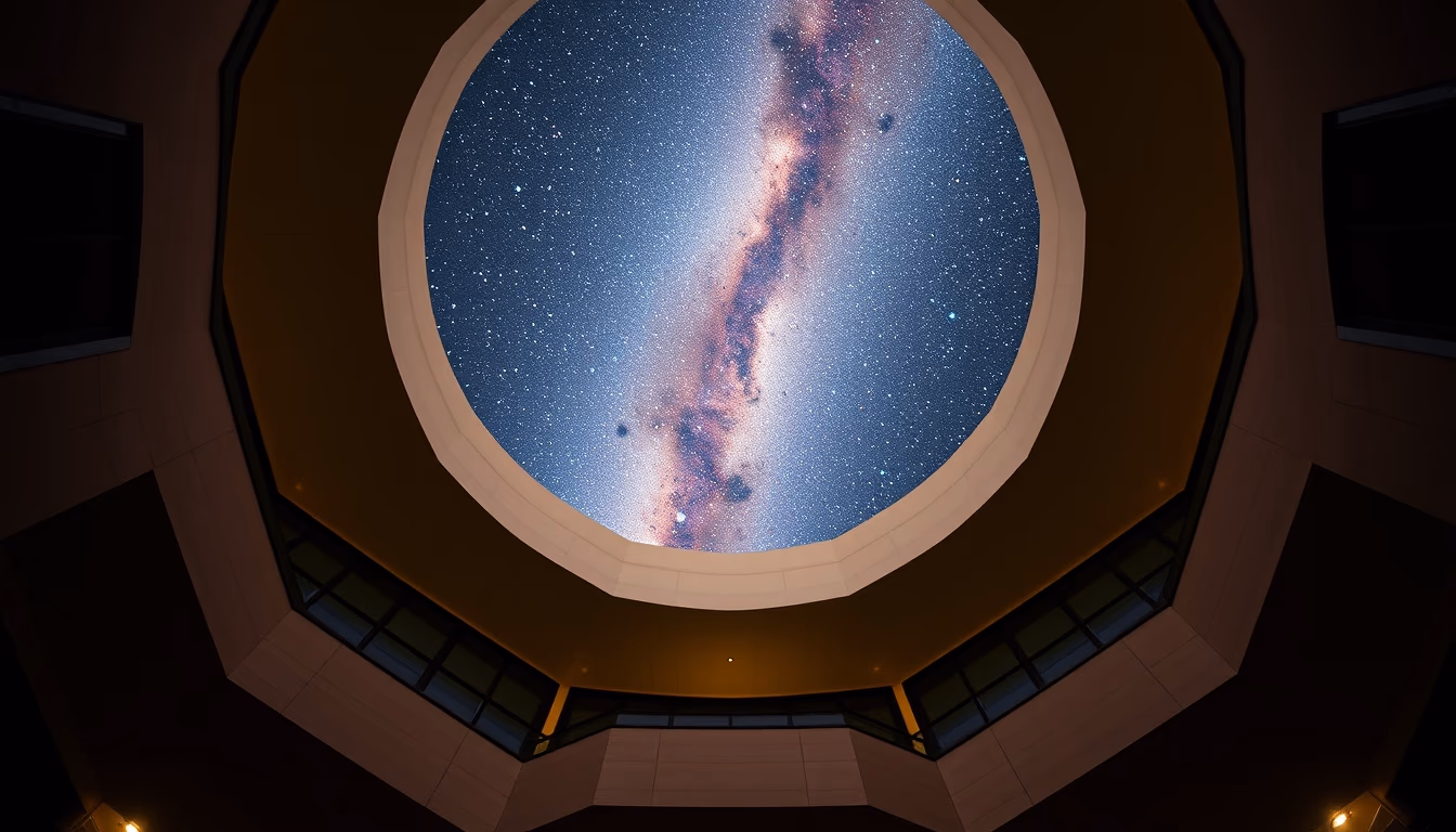 milky way center galactic in editorial style