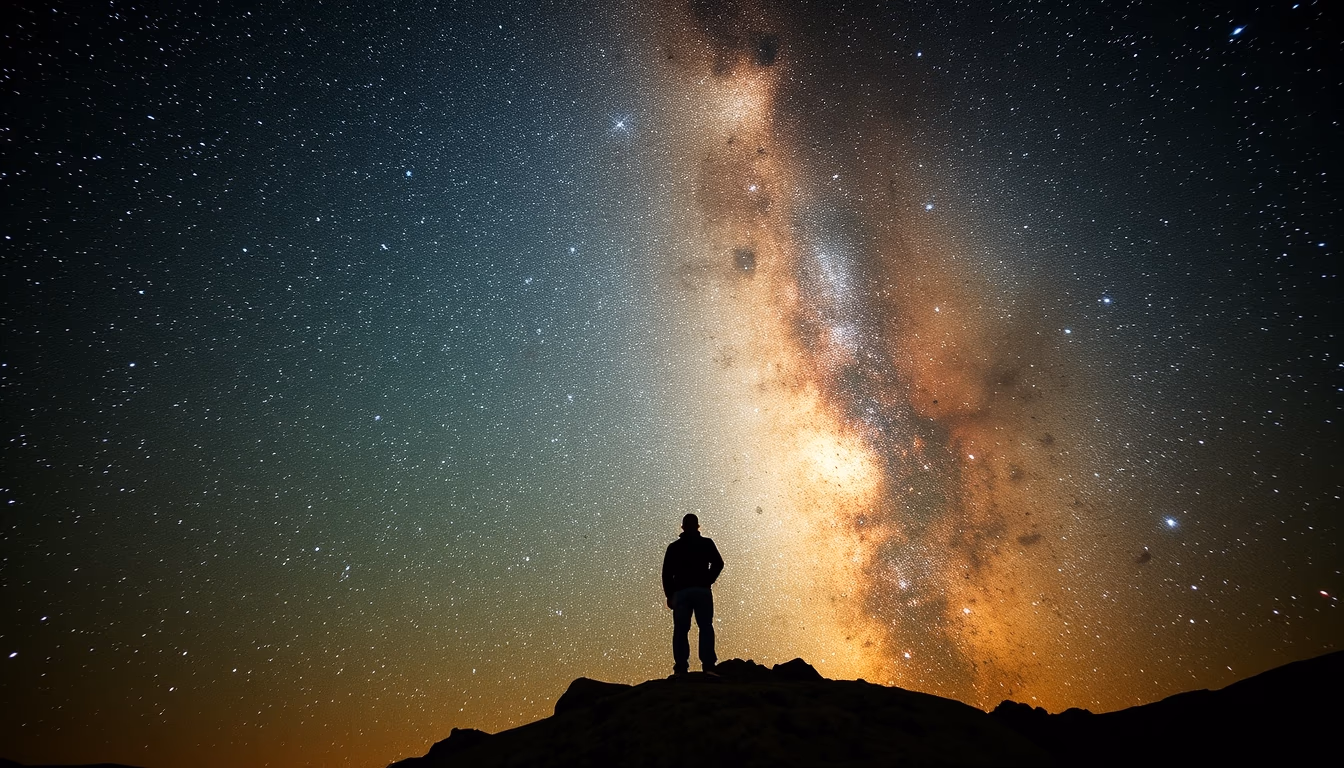 milky way center galactic in editorial style