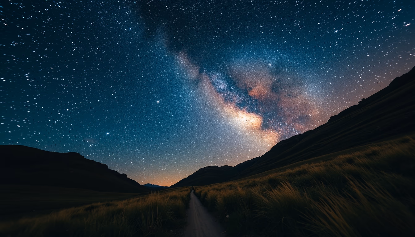 milky way galaxy long exposure in editorial style