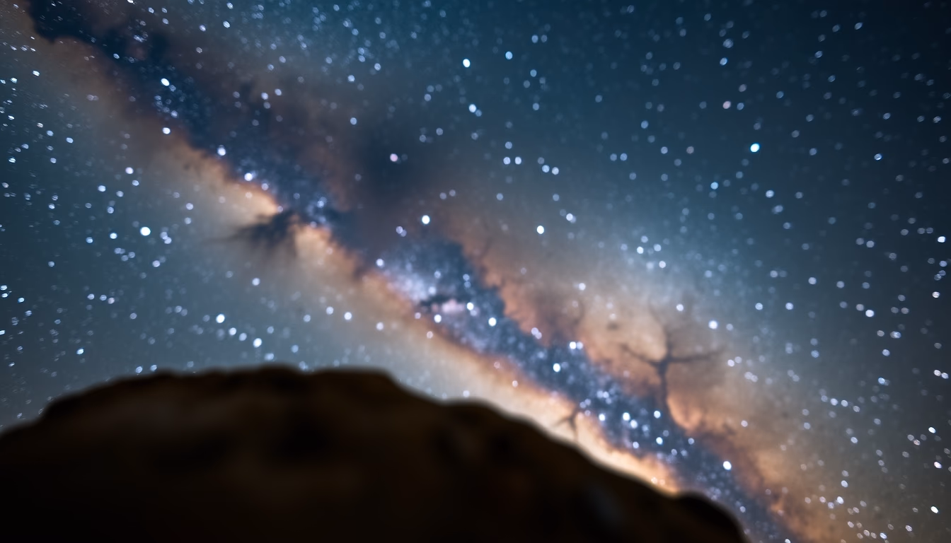 milky way galaxy long exposure in editorial style