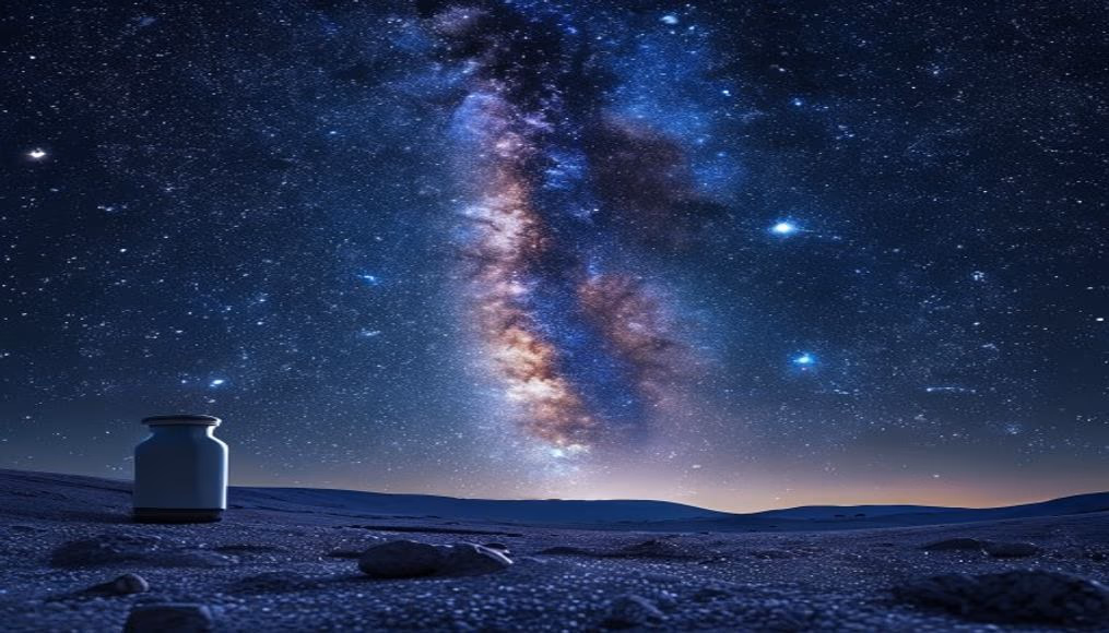 milky way stars in editorial style
