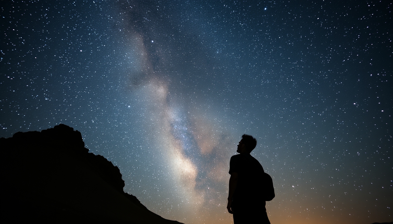 milky way stars in editorial style