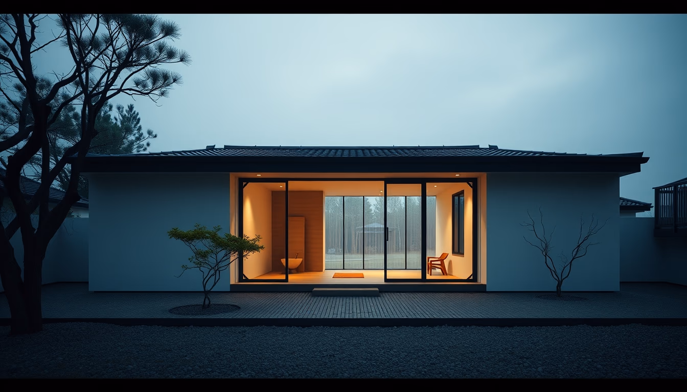 minimalist japanese house in editorial style