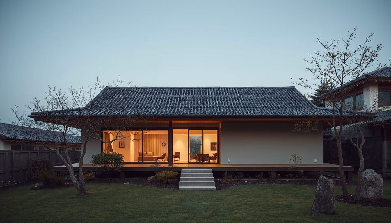 minimalist japanese house in editorial style