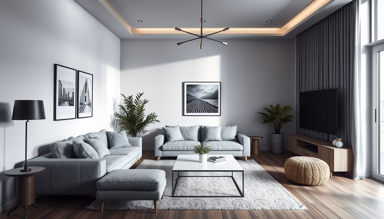 Minimalist living room interior em estilo editorial