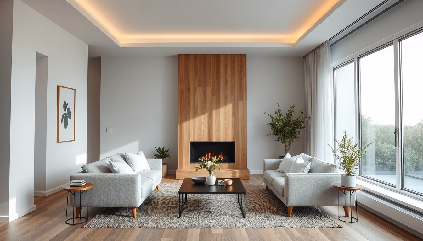 Minimalist living room interior em estilo editorial