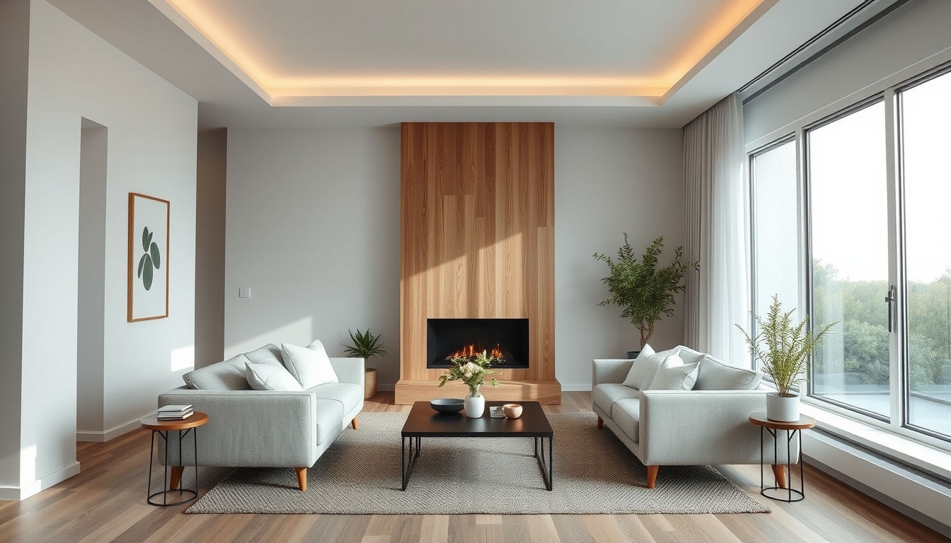 minimalist living room interior in editorial style