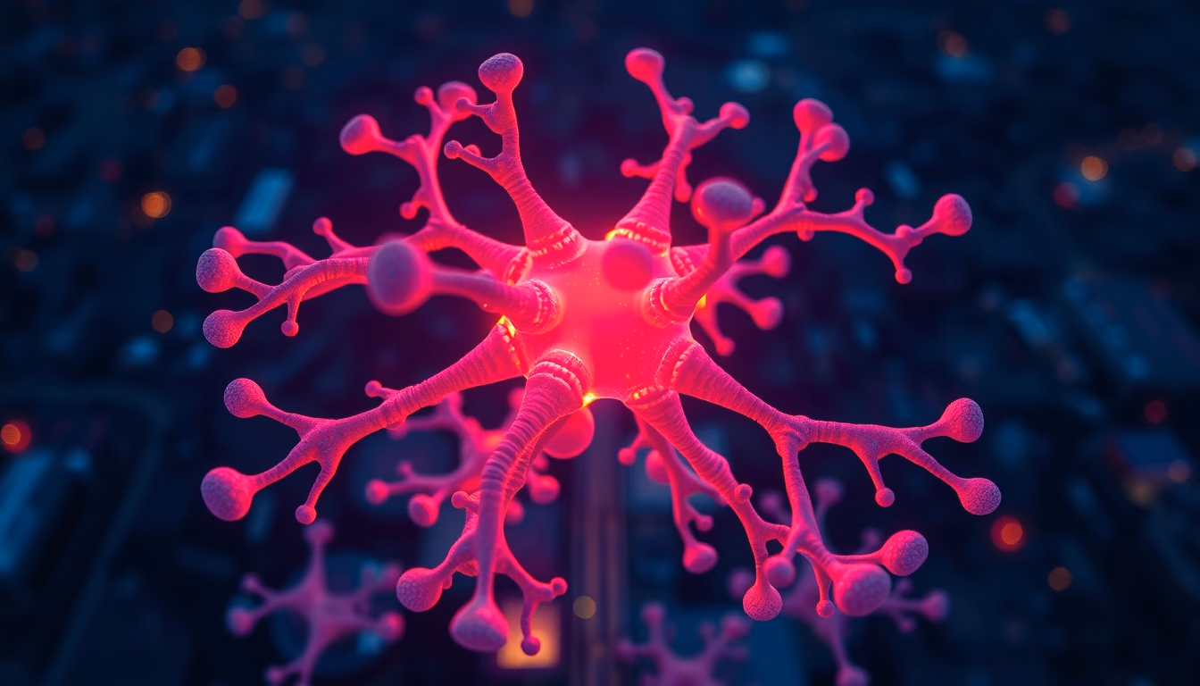 mitochondria 3d render in editorial style