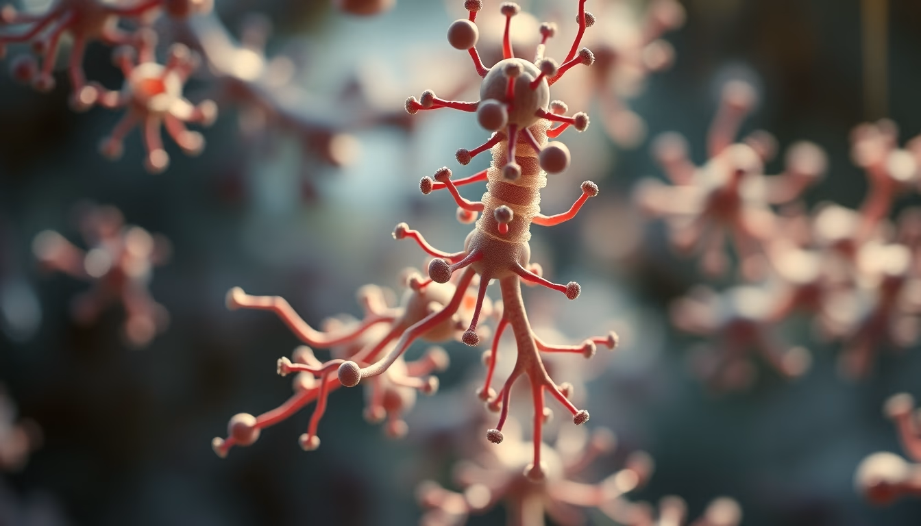 mitochondria 3d render in editorial style