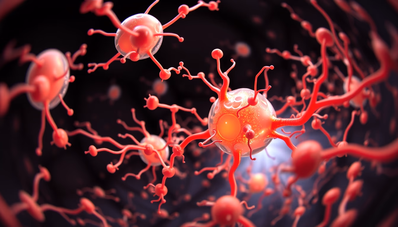 mitochondria 3d render in editorial style