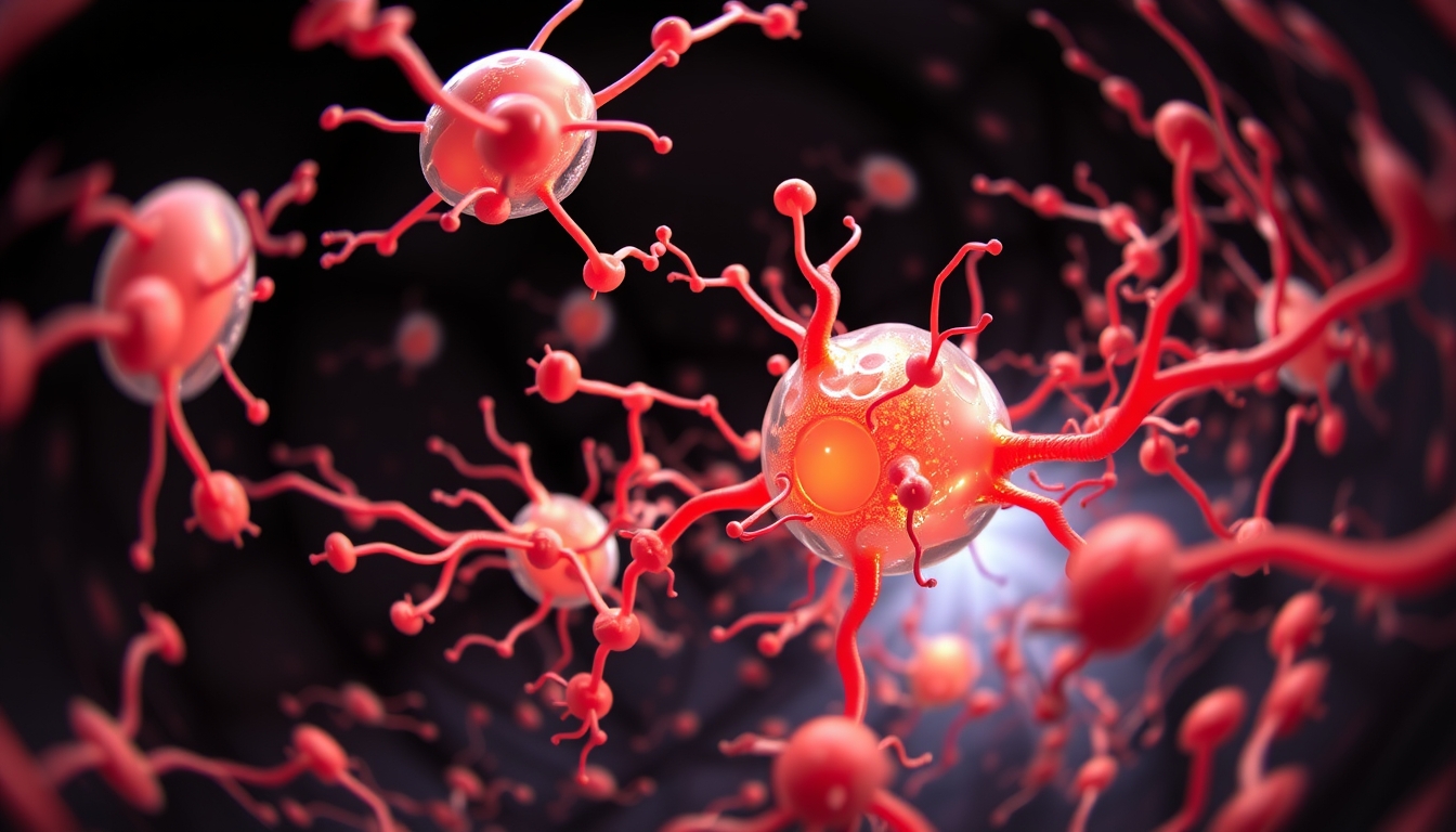 mitochondria 3d render in editorial style