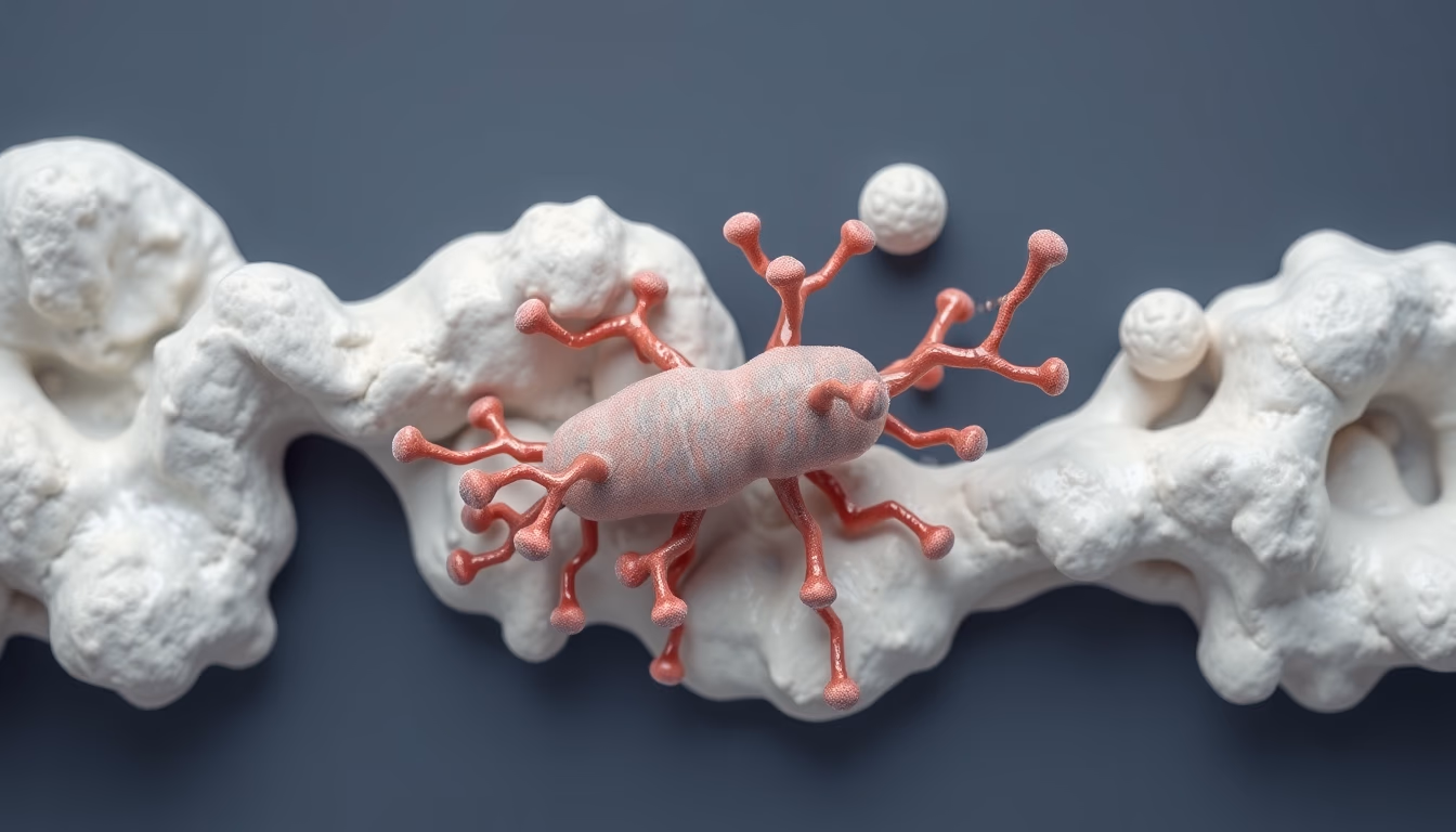 mitochondria 3d render in editorial style
