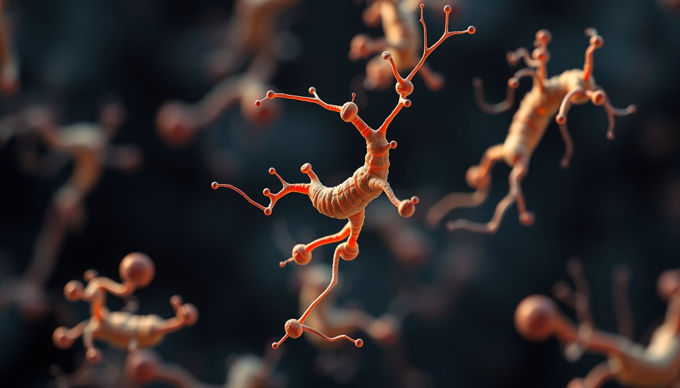 mitochondria 3d render in editorial style