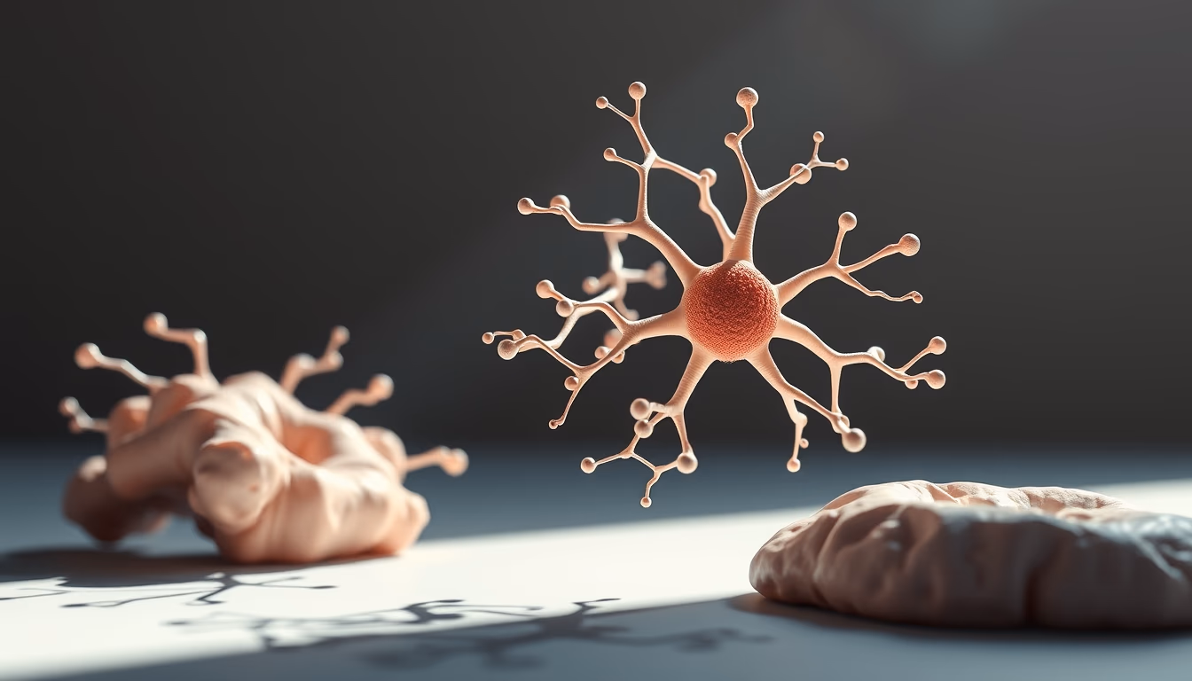 mitochondria 3d render in editorial style