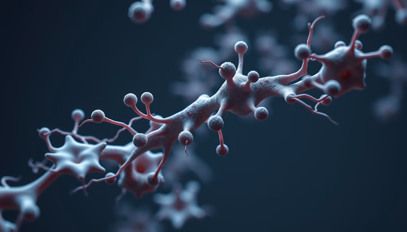 mitochondria 3d render in editorial style