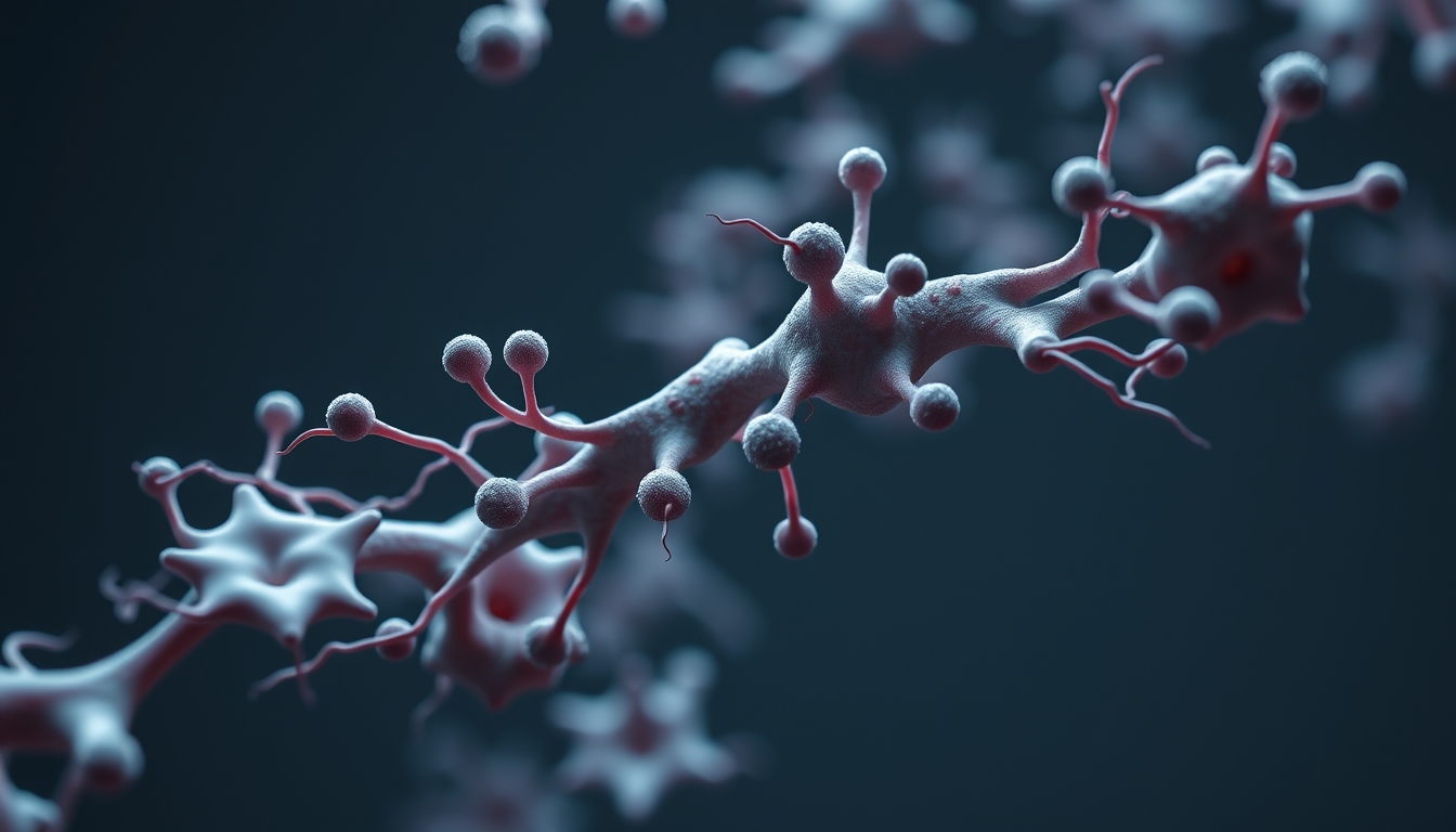 mitochondria 3d render in editorial style