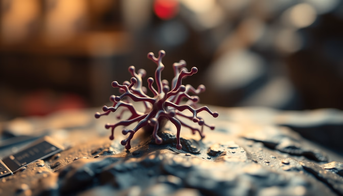 mitochondria 3d render in editorial style