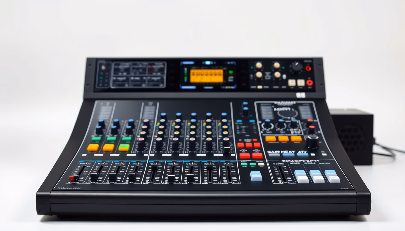 mixing console studio professional in editorial style
