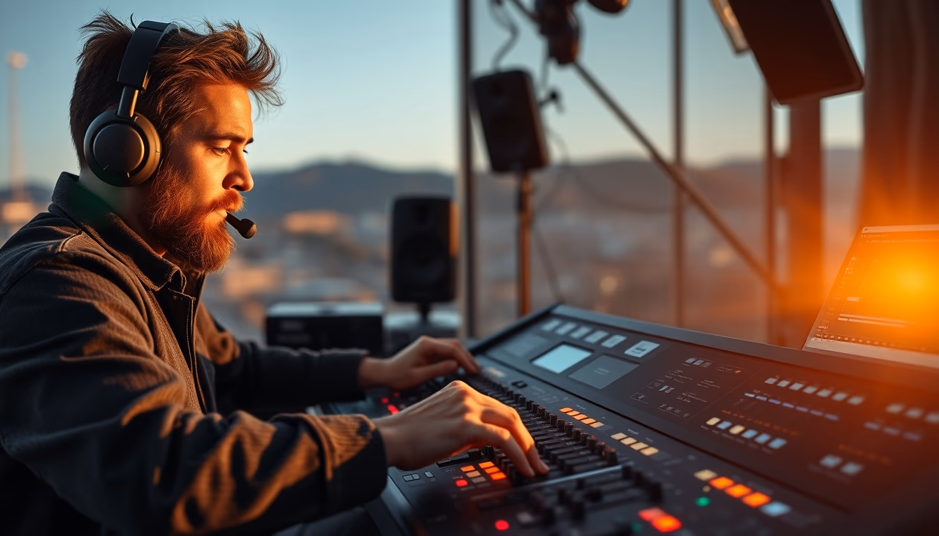 mixing console studio professional in editorial style