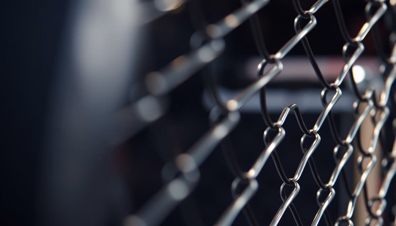 mma cage octagon in editorial style