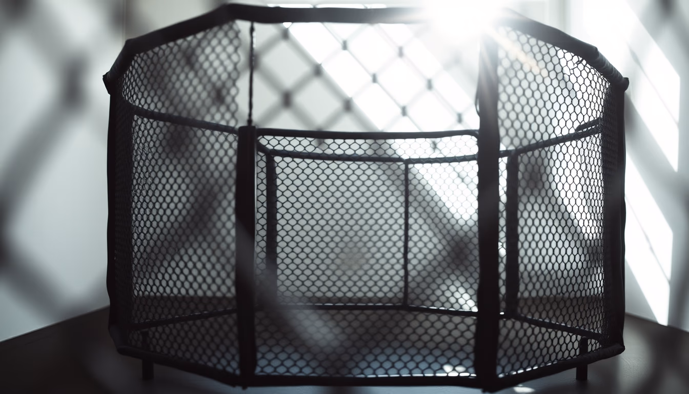 Mma cage octagon em estilo editorial