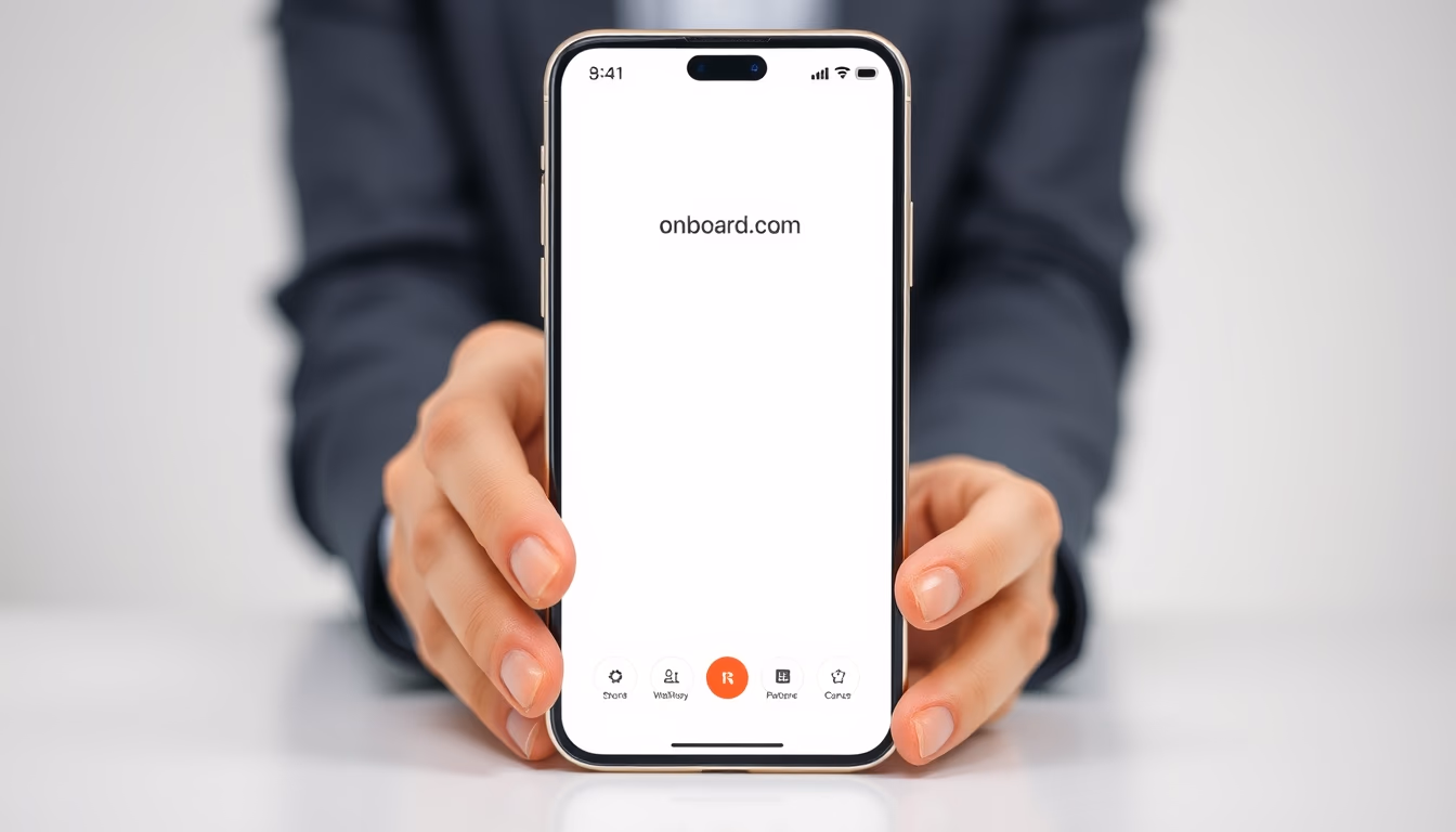 mobile app onboarding in editorial style
